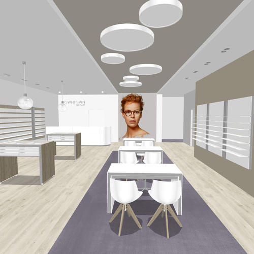 Classical optical store design - basic 3D rendering